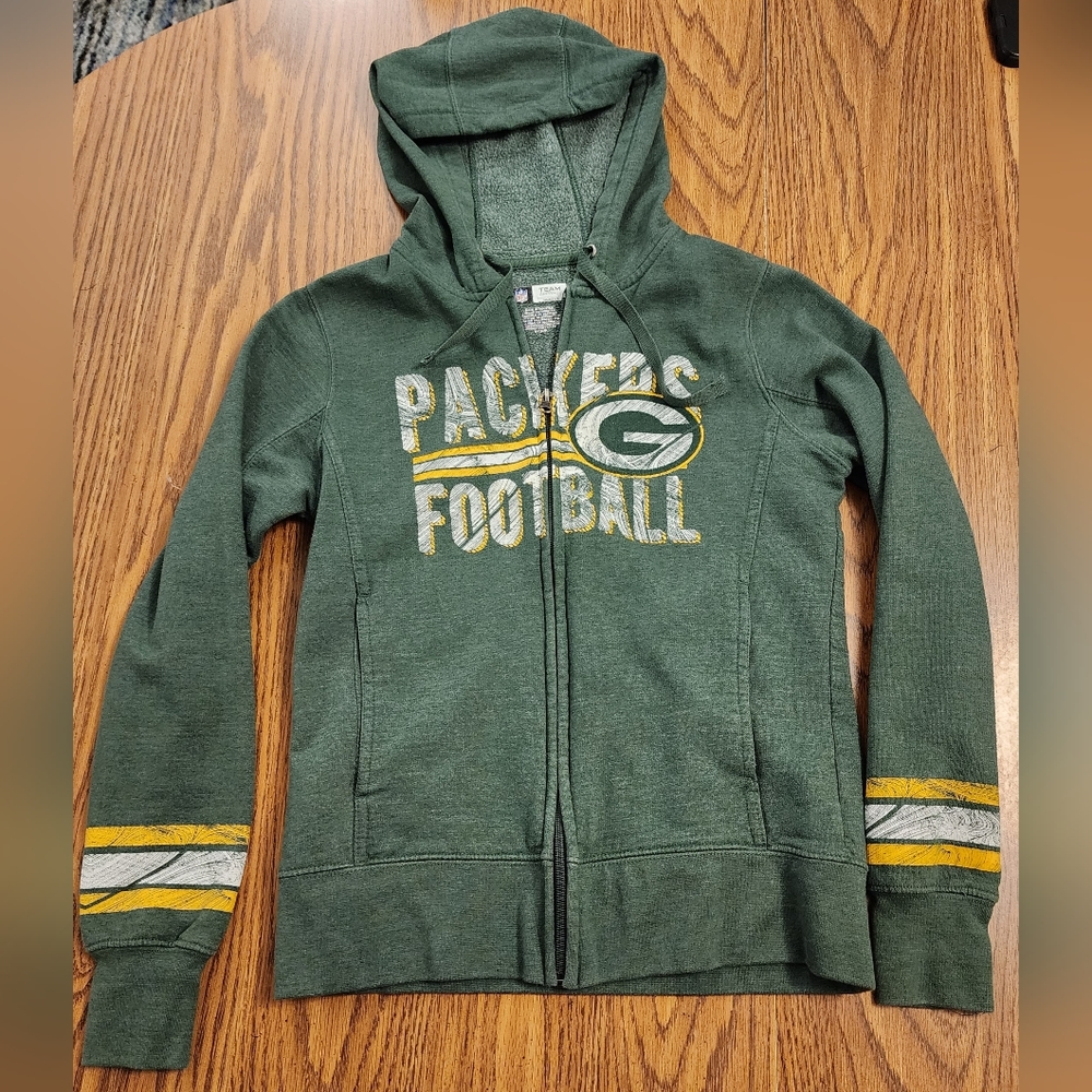 NFL Apparel Green Bay Packers Football Zip Up Hoodie
